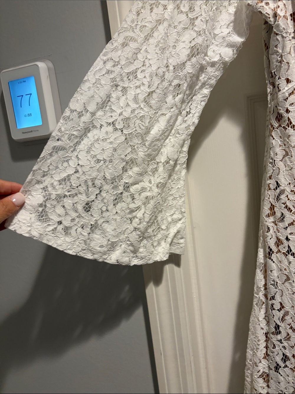 Eloquii White Floral Lace Maxi Dress with Keyhole - Picture 4 of 4